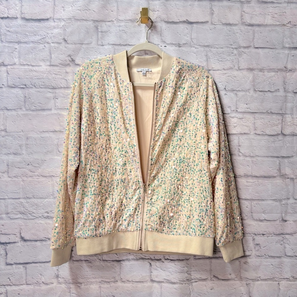 White Birch Glitter Bomb Bomber Jacket